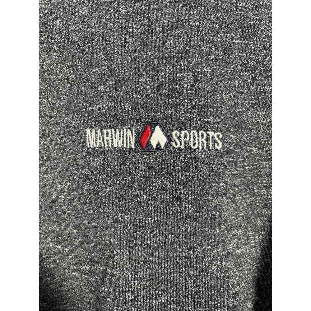 Marwin Sports Mens Hoodie Large L Gray Pullover Sweatshirt Kangaroo Pocket L - Picture 3 of 9